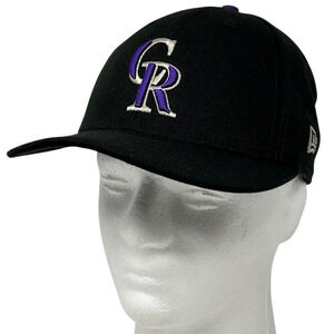 Colorado Rockies Hat Baseball Cap Fitted 7 Black New Era 59Fifty 6 Panel MLB